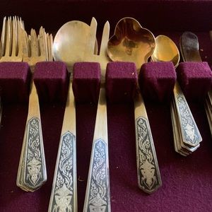 51 Vintage Amfarco Siam Silver Inlaid Buddha Brass